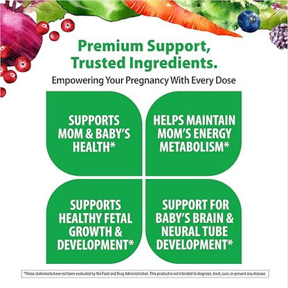 Rainbow Light Prenatal Multivitamin One + für Frauen | 60 Kapseln | Essentielle Nährstoffe für Mama & Baby | Echte Lebensmittel-Nährstoffe | Pflanzliche & Probiotische Mischung
