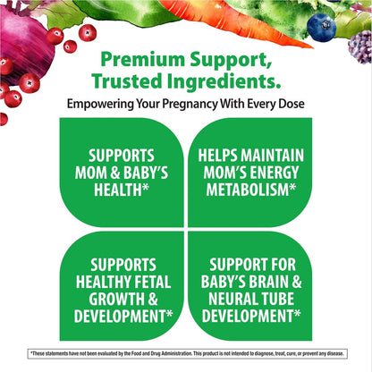 Rainbow Light Prenatal Multivitamin One + für Frauen | 60 Kapseln | Essentielle Nährstoffe für Mama & Baby | Echte Lebensmittel-Nährstoffe | Pflanzliche & Probiotische Mischung