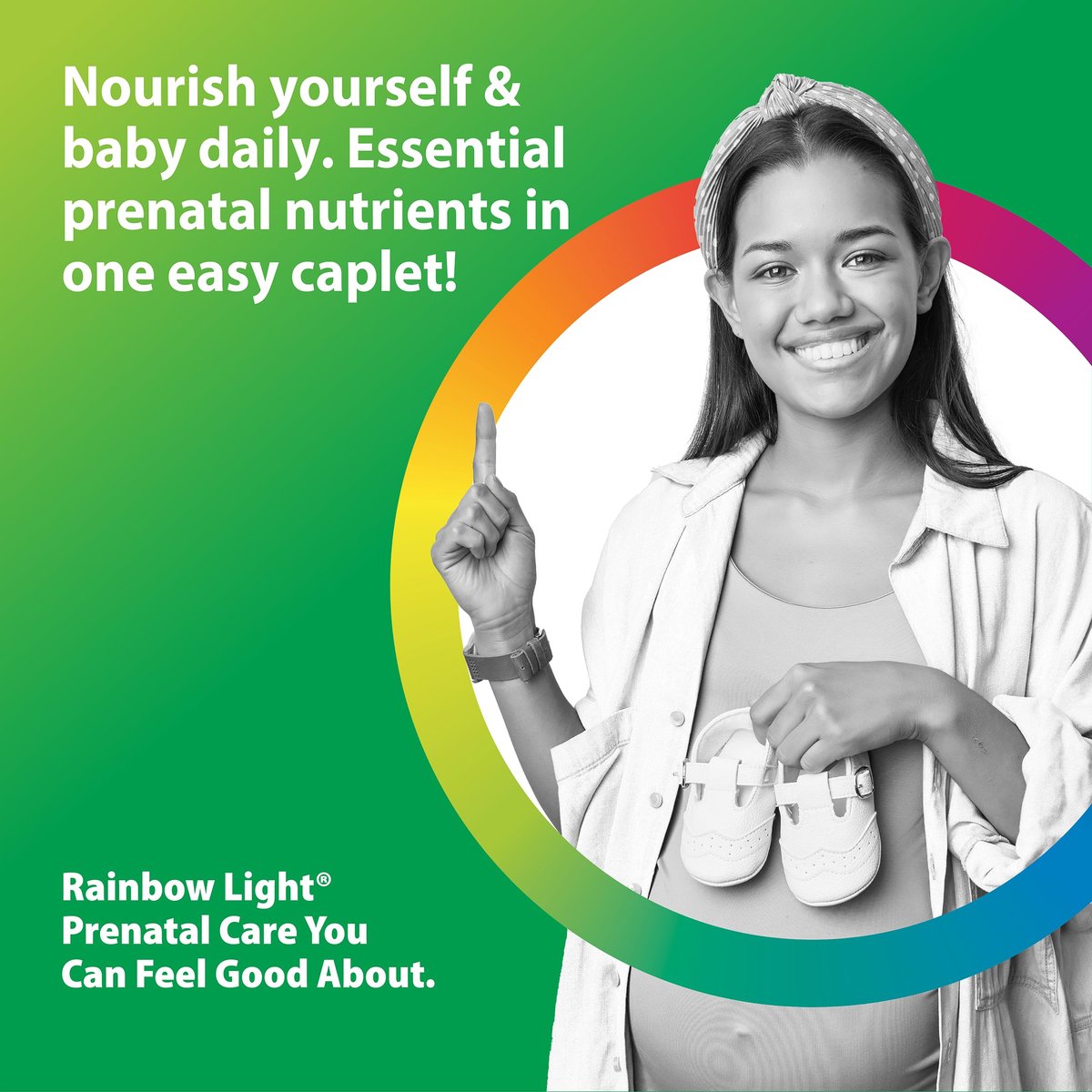 Rainbow Light Prenatal Multivitamin One + für Frauen | 60 Kapseln | Essentielle Nährstoffe für Mama & Baby | Echte Lebensmittel-Nährstoffe | Pflanzliche & Probiotische Mischung
