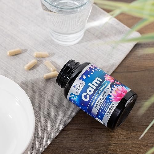 Stress-Unterstützung Supplement - Extra starkes Ashwagandha, GABA, Magnesium, L-Theanin für Entspannung - Unterstützt Stimmung & Fokus - Natürlich ruhig, entspannen & loslassen - Lindert Anspannung & Nervosität - 120 Kapseln
