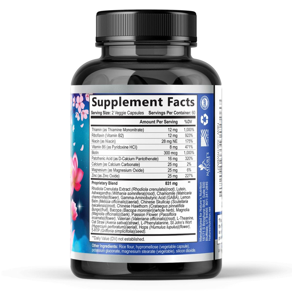 Stress-Unterstützung Supplement - Extra starkes Ashwagandha, GABA, Magnesium, L-Theanin für Entspannung - Unterstützt Stimmung & Fokus - Natürlich ruhig, entspannen & loslassen - Lindert Anspannung & Nervosität - 120 Kapseln