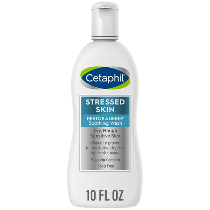 Cetaphil RESTORADERM Beruhigende Reinigung, 295 ml – Lindert trockene, gestresste Haut, hypoallergen, seifen- und parfümfrei, von der National Eczema Association empfohlen