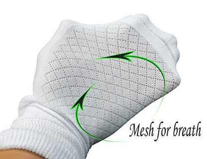 Yomandamor 5 Paar Damen Baumwoll-Knöchel Socken, atmungsaktive Mesh-Diabetikersocken mit nahtloser Zehe, Größe L (9-11)