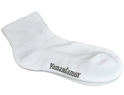 Yomandamor 5 Paar Damen Baumwoll-Knöchel Socken, atmungsaktive Mesh-Diabetikersocken mit nahtloser Zehe, Größe L (9-11)