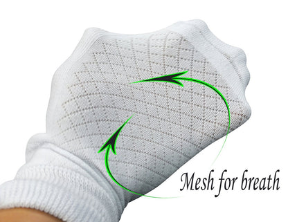 Yomandamor 5 Paar Damen Baumwoll-Knöchel Socken, atmungsaktive Mesh-Diabetikersocken mit nahtloser Zehe, Größe L (9-11)