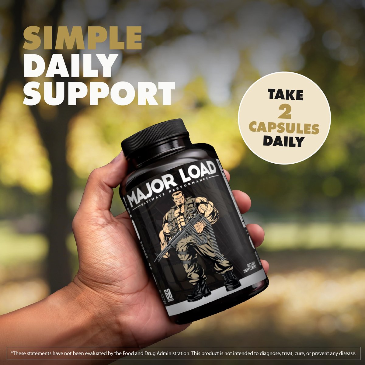 ONL Major Load Testosteron-Booster für Männer – Samenvolumen-Booster – Libido-Booster mit Horny Goat Weed, Maca Root, Tongkat Ali – Energie, Ausdauer & Kraft – 60 Kapseln, Nicht-GVO, Hergestellt in den USA