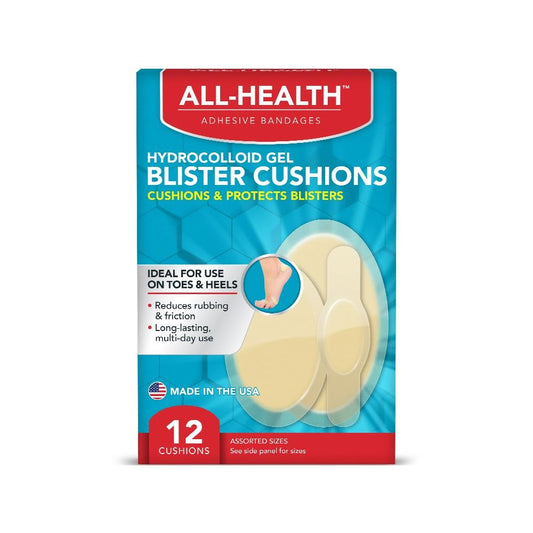 All Health Extreme Hydrokolloid-Gel Blasenpflaster, verschiedene Größen, 12 Stück | Schutz vor Reibung und Druck bei Blasen