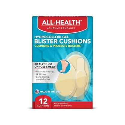 All Health Extreme Hydrokolloid-Gel Blasenpflaster, verschiedene Größen, 12 Stück | Schutz vor Reibung und Druck bei Blasen