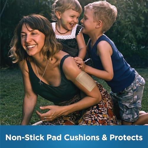 Amazon Basic Care Sheer Adhesive Pad Bandagen für kleine Schnitte, Schrammen und Wunden, extra groß 3 x 4 Zoll, nicht haftendes Pad, 30 Stück