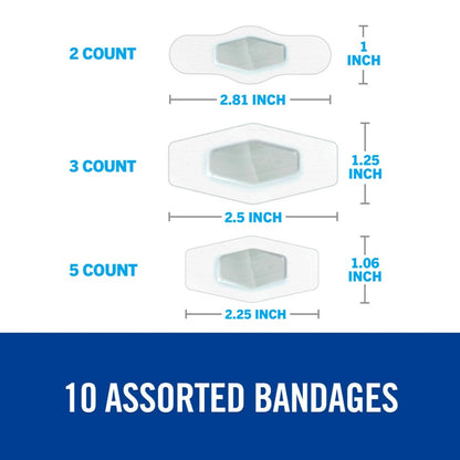 Nexcare Advanced Healing Waterproof Pflaster, verschiedene Größen, 10 Stück