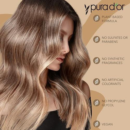 PURA D'OR 16 Oz Biotin-Shampoo – Klinisch formuliert für dünner werdendes Haar – 2-fach konzentrierte Kräutermischung für Frauen und Männer