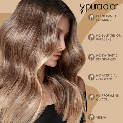 PURA D'OR 16 Oz Biotin-Shampoo – Klinisch formuliert für dünner werdendes Haar – 2-fach konzentrierte Kräutermischung für Frauen und Männer