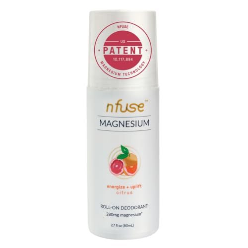 nfuse Magnesium Roll-On Deodorant - Natürlich, Aluminiumfrei - Patentierte Magnesium-Technologie - Zitrus-Essenz (Energie und Stimmung)