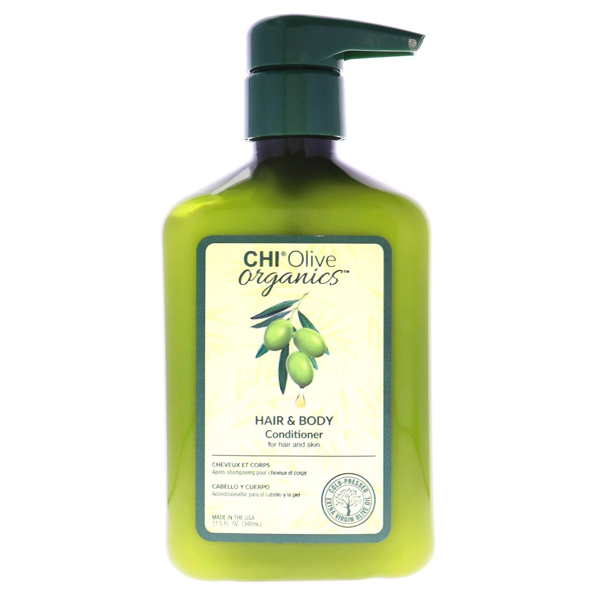 CHI Naturals mit Olivenöl Haar- und Körperconditioner – Feuchtigkeitsschutz & Farbschutz, sulfatfrei, parabenfrei, tierversuchsfrei, 340 ml
