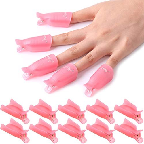KINGMAS 10 Stück Gel-Nagellackentferner-Clips, Kunststoff-Acryl-Nagelkunst-Abnehmer-Wrap-Reiniger-Clip