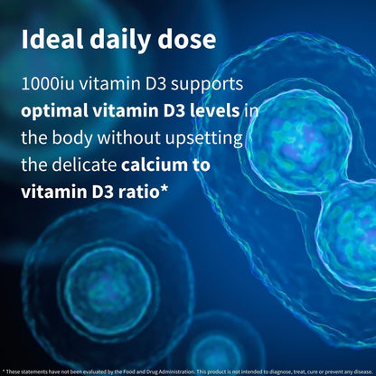 Igennus Natural Vegan Vitamin D3 1000IU – 365 Tabletten, 1-Jahresvorrat, 100% pflanzlich aus Algen, Clean Label, Nicht-GMO, für Immunsystem, Knochen & Zähne