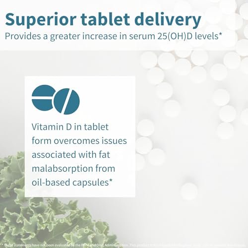 Igennus Natural Vegan Vitamin D3 1000IU – 365 Tabletten, 1-Jahresvorrat, 100% pflanzlich aus Algen, Clean Label, Nicht-GMO, für Immunsystem, Knochen & Zähne