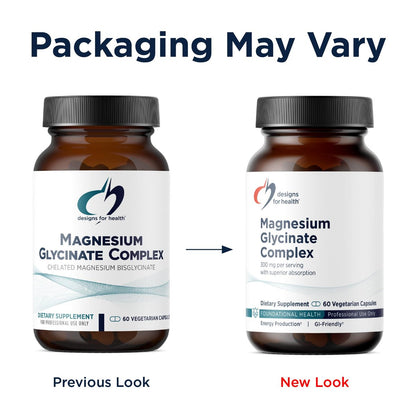 Designs for Health Magnesium Glycinat Komplex – Hochabsorbierender, patentierter Magnesiumkomplex – Fördert ruhigen Schlaf, Energie, Knochen- und Herzgesundheit sowie Immununterstützung – Vegan, glutenfrei (60 Kapseln)