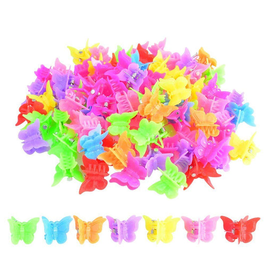100er-Pack bunte Schmetterlings-Haarspangen für Mädchen und Frauen, gemischte Farben