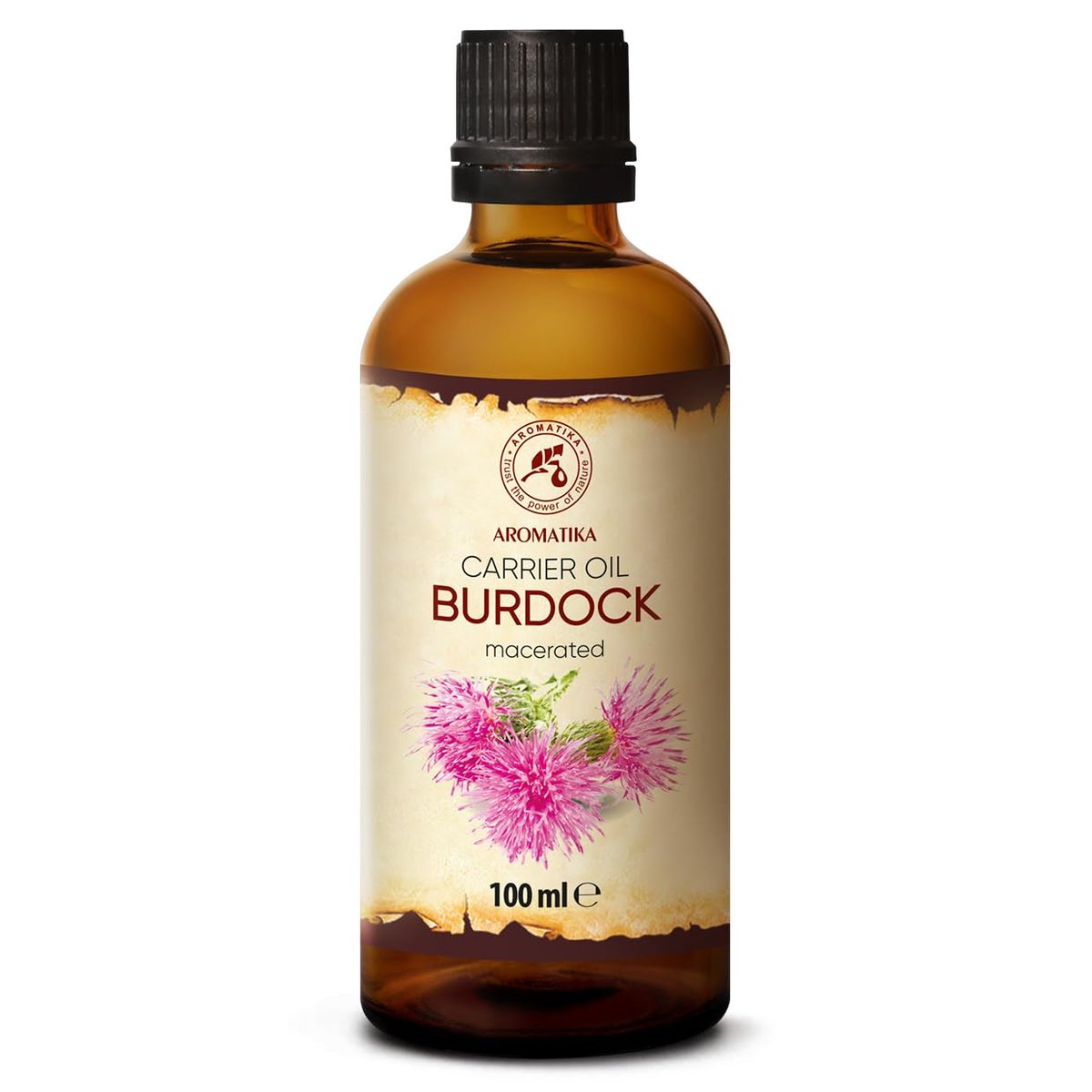 Burdock Root Oil 3,4 FL Oz - 100% Rein & Natürlich - Arctium Lappa für Haar & Kopfhaut - Gute Vorteile für Haut, Haare, Gesicht & Körperpflege - Glasflasche - Klettenwurzelöl