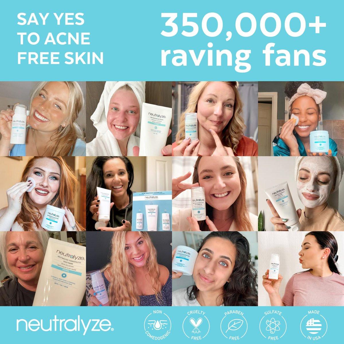 Neutralyze Exfoliating Acne Treatment Wipes – Maximum Stärke, Texturierte Akne-Pads mit Mandelsäure & Salicylsäure für Gesicht & Körper – Geeignet für alle Hauttypen, Jugendliche & Erwachsene (100 Tücher)