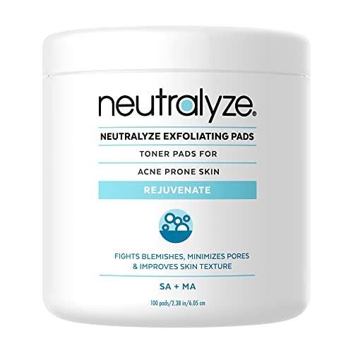 Neutralyze Exfoliating Acne Treatment Wipes – Maximum Stärke, Texturierte Akne-Pads mit Mandelsäure & Salicylsäure für Gesicht & Körper – Geeignet für alle Hauttypen, Jugendliche & Erwachsene (100 Tücher)