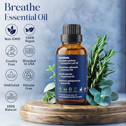 Nexon Botanics Breathe Essential Oil Blend 30 ml – Atemwegsfreiheit mit Menthol Ölen – für Diffuser, Aromatherapie und Luftbefeuchter