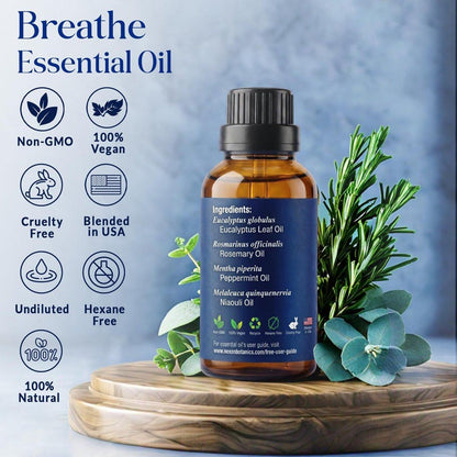 Nexon Botanics Breathe Essential Oil Blend 30 ml – Atemwegsfreiheit mit Menthol Ölen – für Diffuser, Aromatherapie und Luftbefeuchter