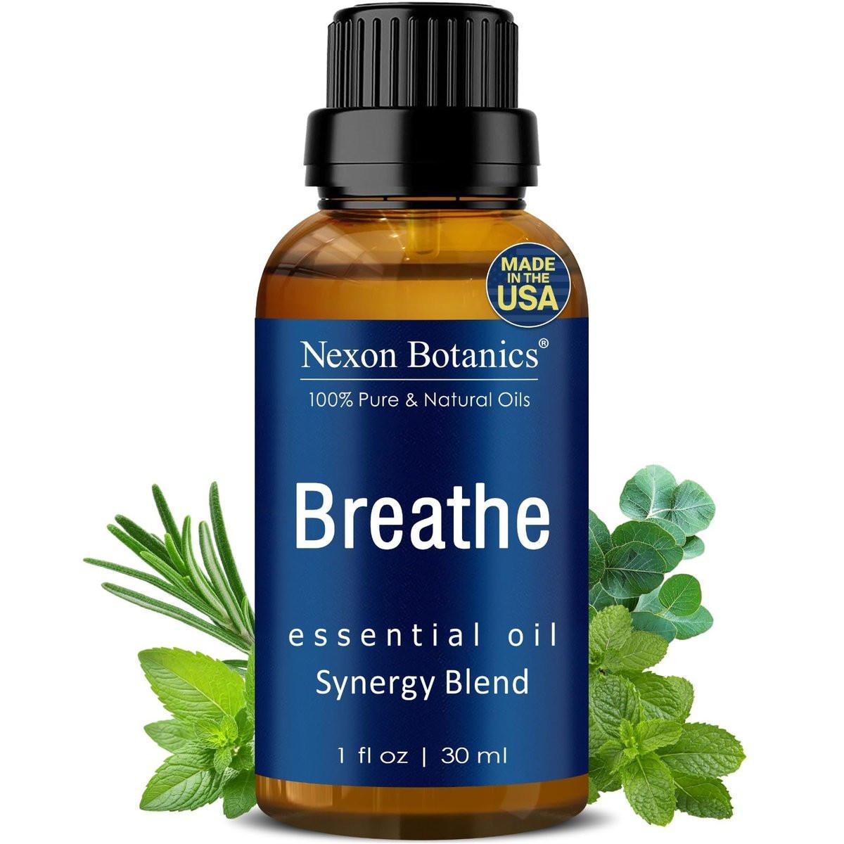 Nexon Botanics Breathe Essential Oil Blend 30 ml – Atemwegsfreiheit mit Menthol Ölen – für Diffuser, Aromatherapie und Luftbefeuchter