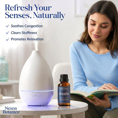 Nexon Botanics Breathe Essential Oil Blend 30 ml – Atemwegsfreiheit mit Menthol Ölen – für Diffuser, Aromatherapie und Luftbefeuchter