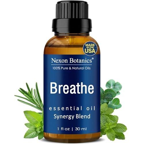 Nexon Botanics Breathe Essential Oil Blend 30 ml – Atemwegsfreiheit mit Menthol Ölen – für Diffuser, Aromatherapie und Luftbefeuchter