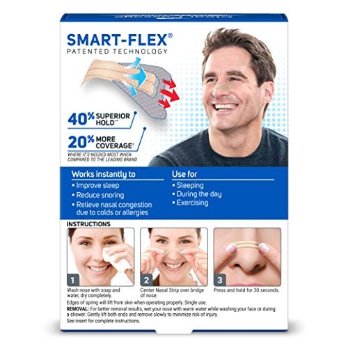 Clear Passage Nasenstreifen Small bis Medium, Beige, 50 Stück | Wirkt sofort zur Verbesserung des Schlafs, Reduzierung von Schnarchen, Linderung von Nasenverstopfung bei Erkältungen & Allergien