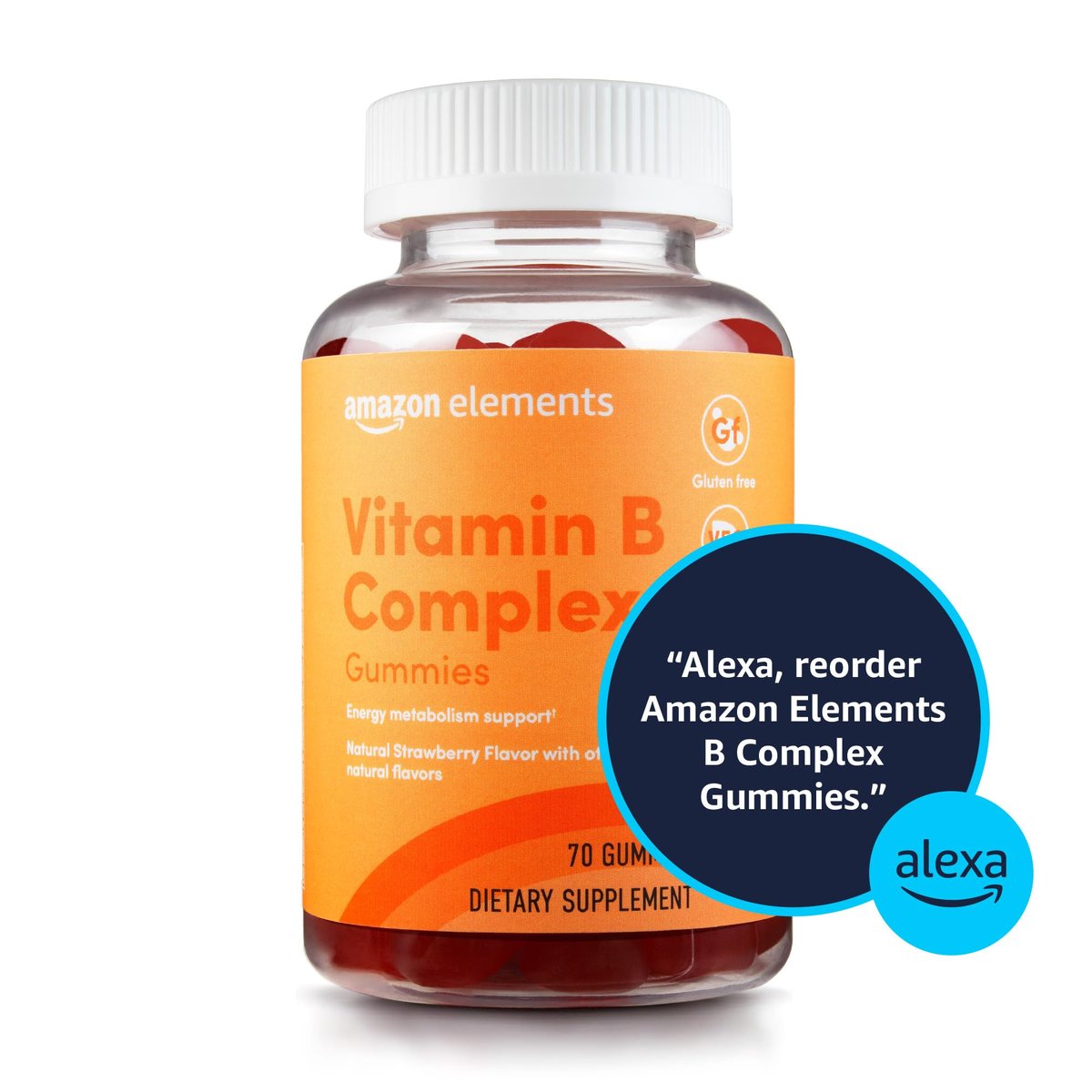 B-Komplex Gummis – Unterstützt Immunsystem & normalen Energiestoffwechsel, 70 Stück, 70-Tage-Vorrat, Vegan, Erwachsene, Non-GMO