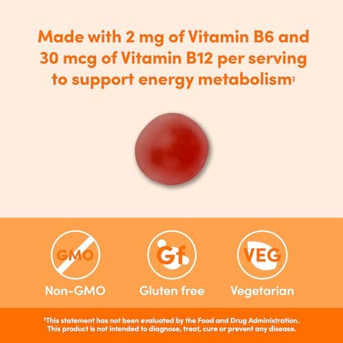 B-Komplex Gummis – Unterstützt Immunsystem & normalen Energiestoffwechsel, 70 Stück, 70-Tage-Vorrat, Vegan, Erwachsene, Non-GMO