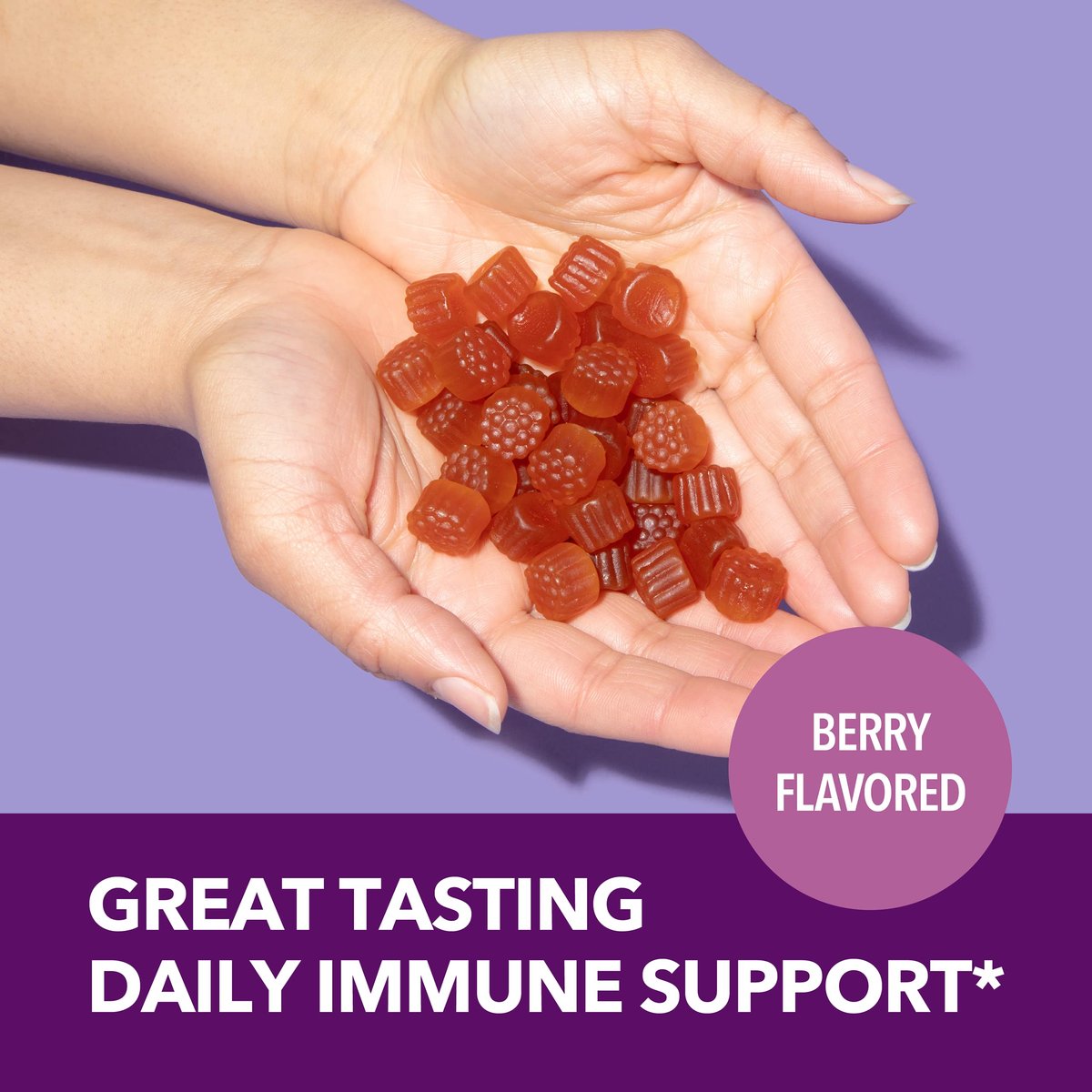 Sambucus Holunderbeeren Gummies für Erwachsene - Immununterstützung mit Vitamin C und Zink - Tägliche Abwehrkräfte - 60 Stück, 1 Monatsvorrat, Beerengeschmack - Praktisches Wellness