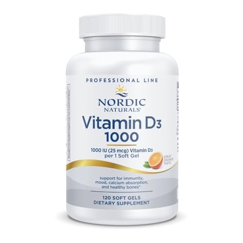 Nordic Naturals Pro Vitamin D3 1000, Orange - 120 Mini Softgels - 1000 IE Vitamin D3 - Unterstützt gesunde Knochen, Stimmung & Immunsystem - Non-GMO - 120 Portionen