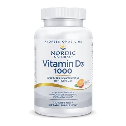 Nordic Naturals Pro Vitamin D3 1000, Orange - 120 Mini Softgels - 1000 IE Vitamin D3 - Unterstützt gesunde Knochen, Stimmung & Immunsystem - Non-GMO - 120 Portionen