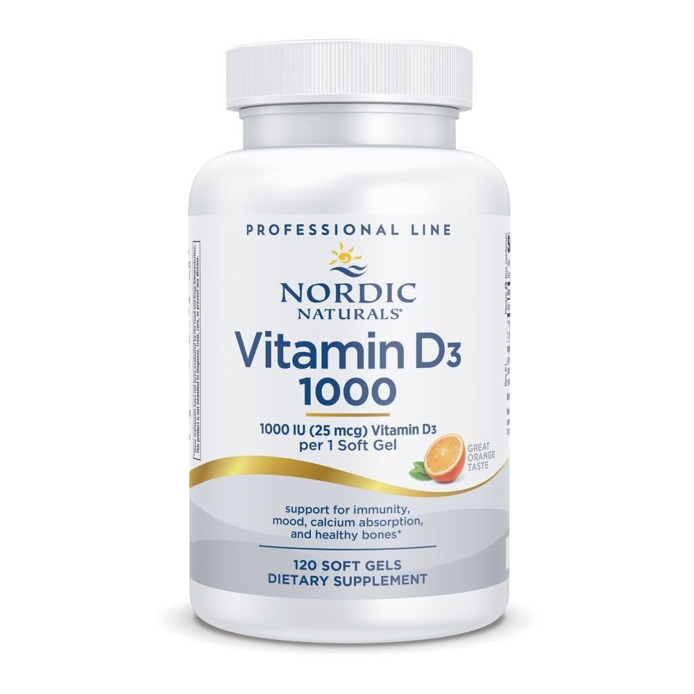Nordic Naturals Pro Vitamin D3 1000, Orange - 120 Mini Softgels - 1000 IE Vitamin D3 - Unterstützt gesunde Knochen, Stimmung & Immunsystem - Non-GMO - 120 Portionen