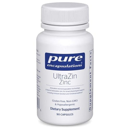 Pure Encapsulations UltraZin Zink | Hoch bioverfügbares Mineral zur Unterstützung von Stoffwechsel und Immunsystem* | 90 Kapseln