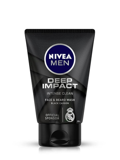 Nivea Men Deep Impact Intense Clean Gesichts- und Bartwäsche - Schwarzkohle, 100 ml
