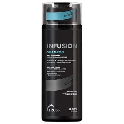 TRUSS Infusion Haar Shampoo - Reinigendes Shampoo für trockenes Haar, Reparatur, Feuchtigkeit und Schutz - 100% vegan, farbschonend mit Anti-Aging-Vorteilen (300 ml)