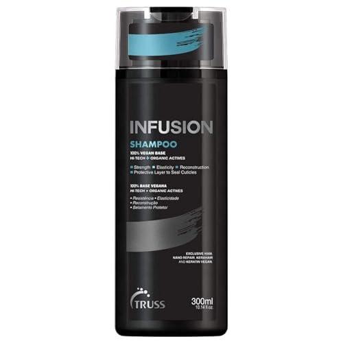 TRUSS Infusion Haar Shampoo - Reinigendes Shampoo für trockenes Haar, Reparatur, Feuchtigkeit und Schutz - 100% vegan, farbschonend mit Anti-Aging-Vorteilen (300 ml)