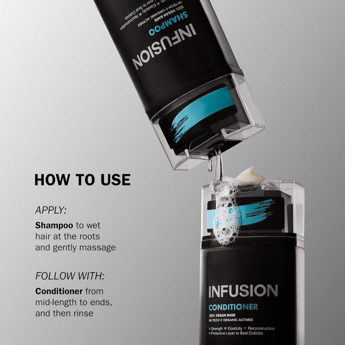 TRUSS Infusion Haar Shampoo - Reinigendes Shampoo für trockenes Haar, Reparatur, Feuchtigkeit und Schutz - 100% vegan, farbschonend mit Anti-Aging-Vorteilen (300 ml)