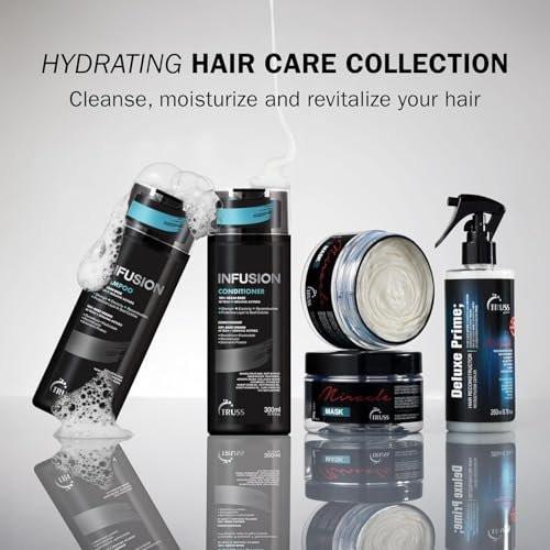 TRUSS Infusion Haar Shampoo - Reinigendes Shampoo für trockenes Haar, Reparatur, Feuchtigkeit und Schutz - 100% vegan, farbschonend mit Anti-Aging-Vorteilen (300 ml)