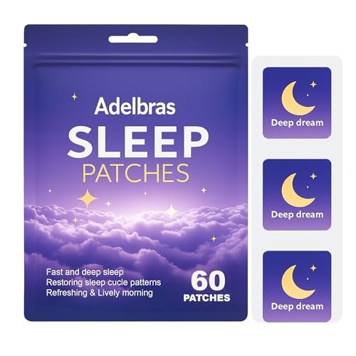 Adelbras Schlafpflaster für Erwachsene, verbesserte natürliche Inhaltsstoffe, schnell wirkendes Melatonin & Baldrian, langanhaltende Nachtruhe Schlafhilfe für Männer & Frauen