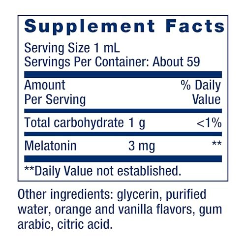 Life Extension Fast-Acting Liquid Melatonin 3 mg – Zitrus-Vanille-Geschmack – Unterstützt gesunden Schlaf und zirkadiane Rhythmen – Glutenfrei, Nicht-GMO – 60 ml