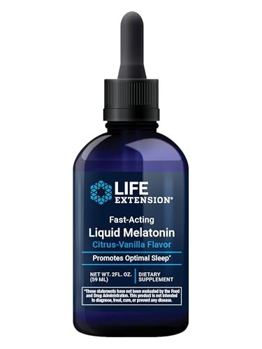 Life Extension Fast-Acting Liquid Melatonin 3 mg – Zitrus-Vanille-Geschmack – Unterstützt gesunden Schlaf und zirkadiane Rhythmen – Glutenfrei, Nicht-GMO – 60 ml