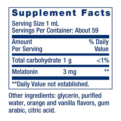 Life Extension Fast-Acting Liquid Melatonin 3 mg – Zitrus-Vanille-Geschmack – Unterstützt gesunden Schlaf und zirkadiane Rhythmen – Glutenfrei, Nicht-GMO – 60 ml