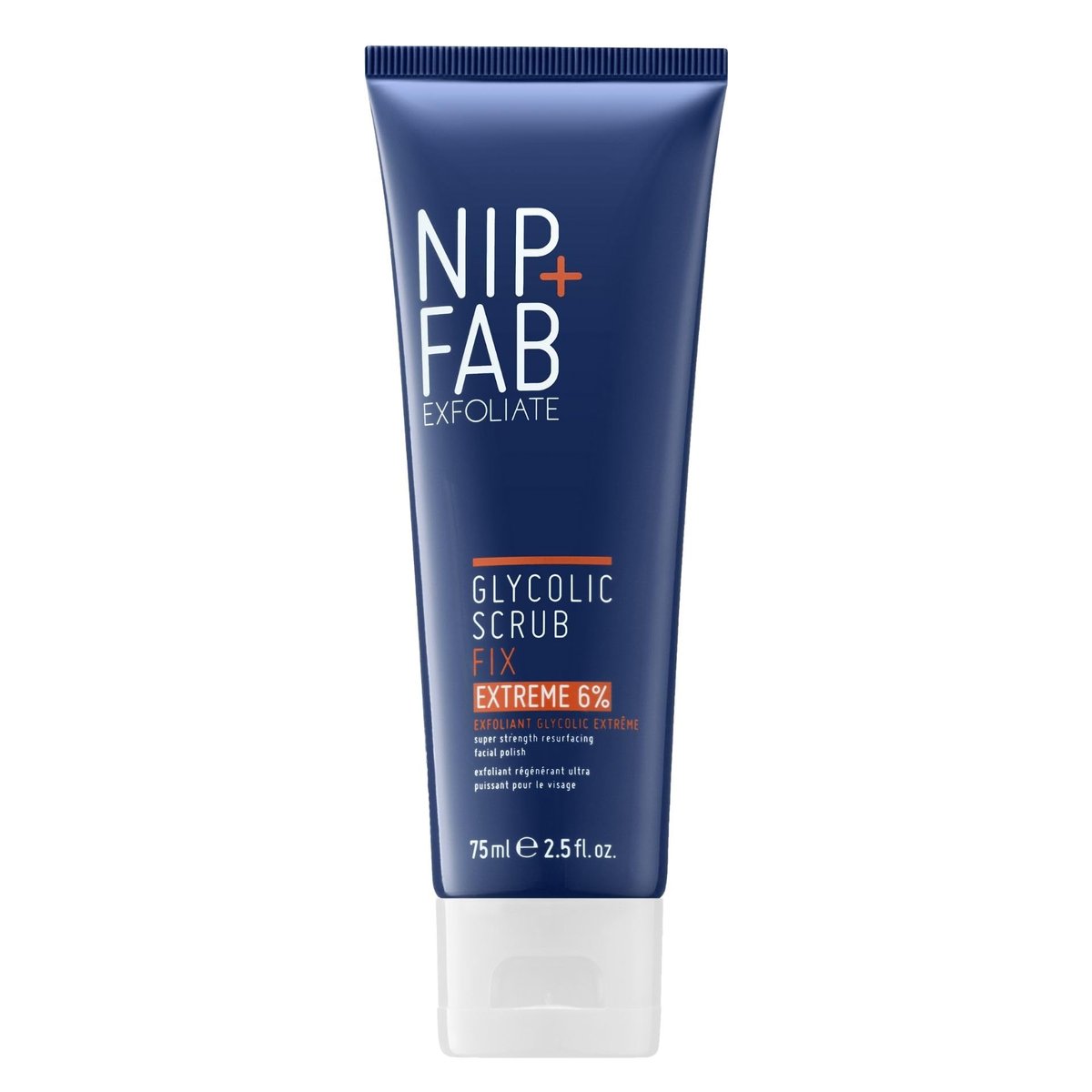 Nip + Fab Glycolic Fix Scrub Extreme – 2,5 fl oz – 6% Glykolsäure 3-in-1 Gesichtspeeling & Porenverfeinerer – Tiefenreinigendes AHA BHA Gesichtspeeling für strahlende & glatte Haut