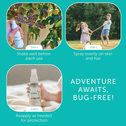 Mambino Organics Anti-Bug Spray – DEET-freier, organischer Mückenschutz mit ätherischen Ölen, riffsicher, gesichtssicherer Schutz für Babys, Kinder und Erwachsene, 80 ml